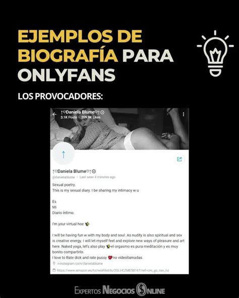 que poner en la biografía de onlyfans|Descubre cómo destacar en OnlyFans con una bio irresistible